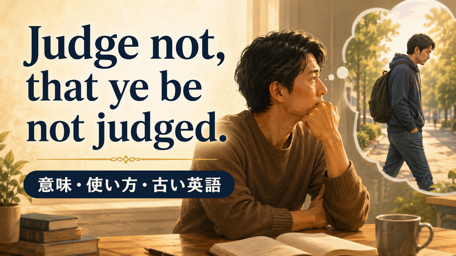 Judge not, that ye be not judged.の意味・使い方