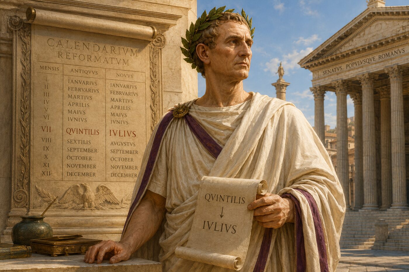 Julyの語源となったユリウス・カエサルと古代ローマ暦