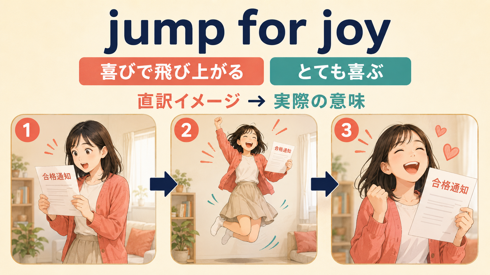 jump for joyの直訳イメージと実際の意味