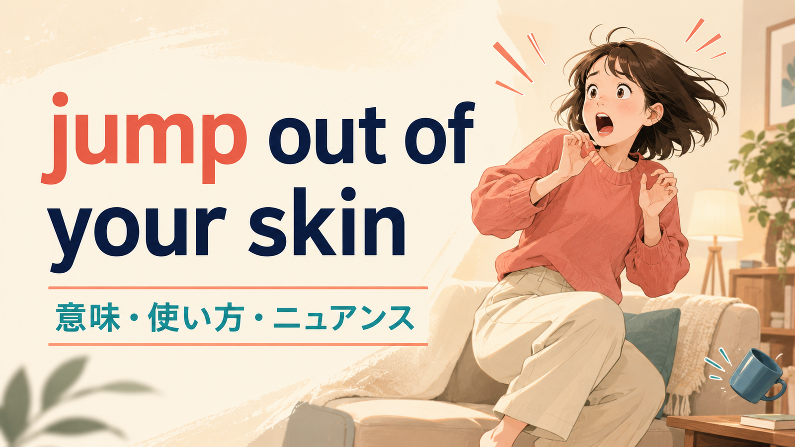 jump out of your skinの意味は？「飛び上がるほどびっくりする」の使い方・ニュアンスと例文