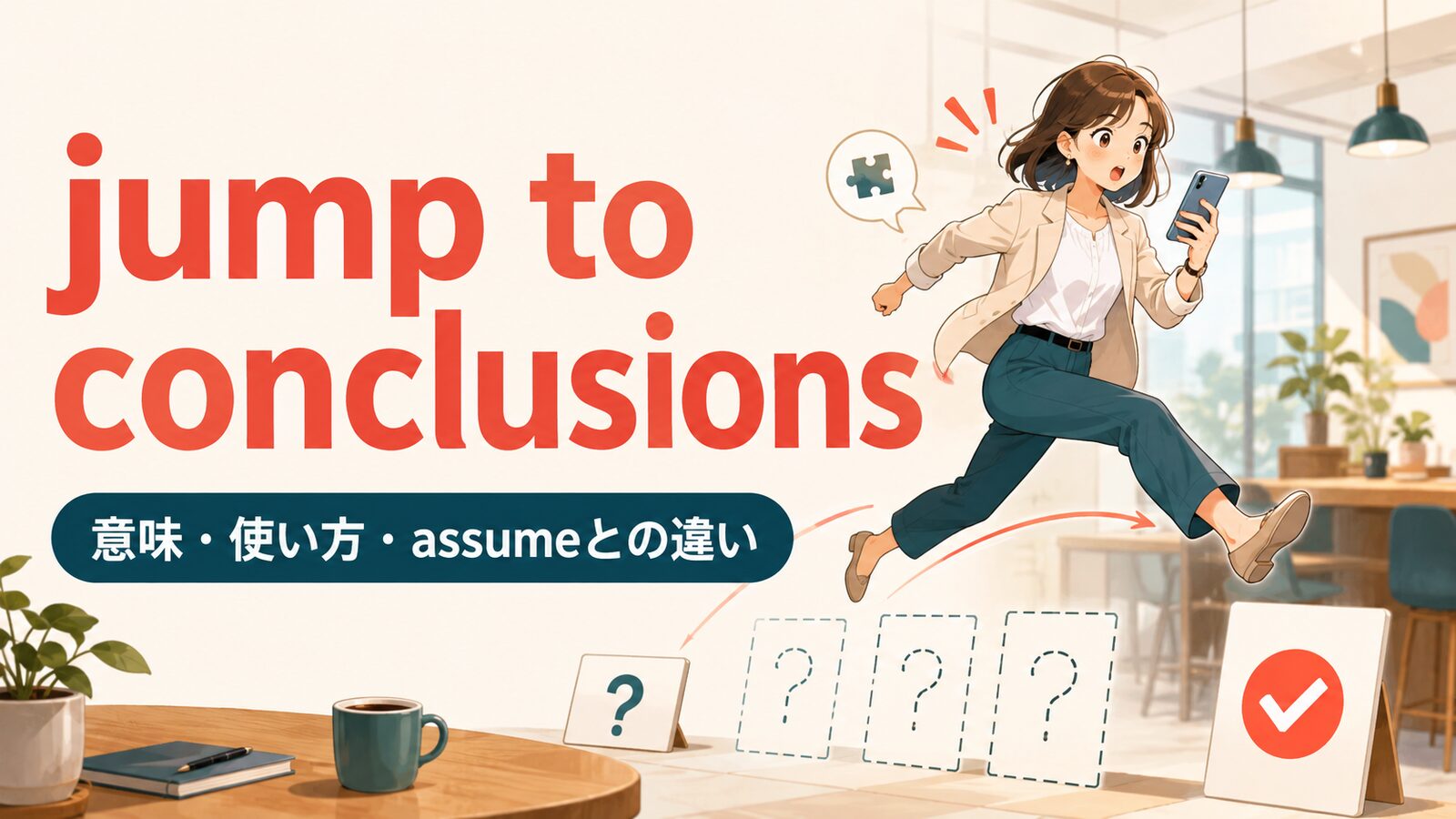 jump to conclusionsの意味は？単数形・語順とassumeとの違い