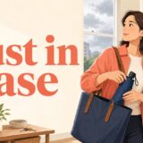 Just in caseの意味を傘で表した英会話イラスト