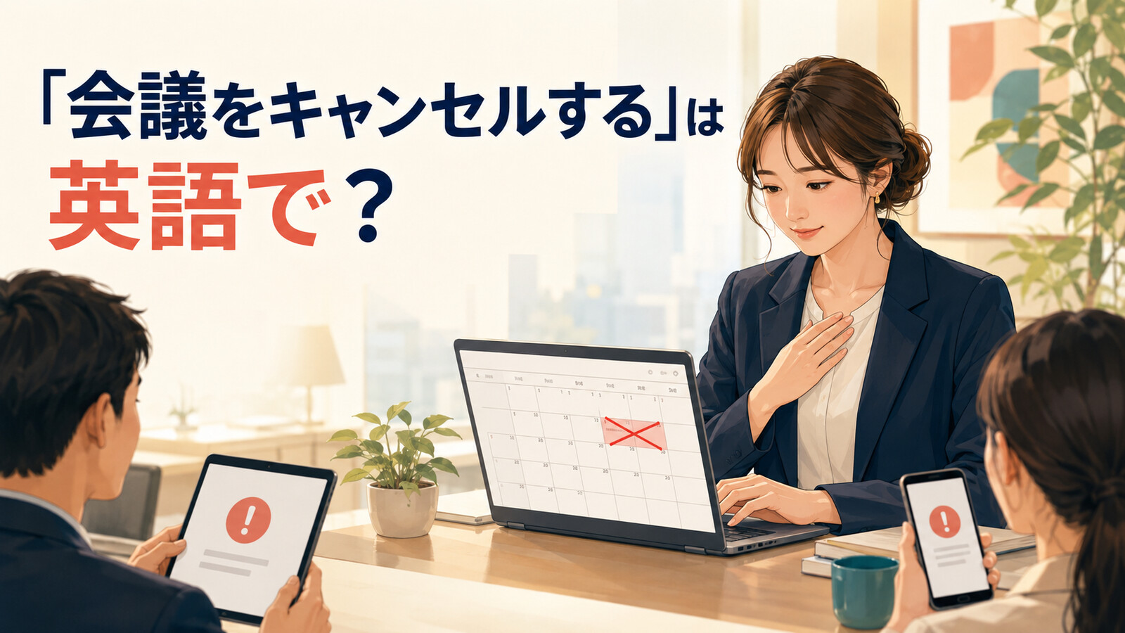 「会議をキャンセルする」は英語で？cancel・call off・postponeの違いと簡単な言い換え
