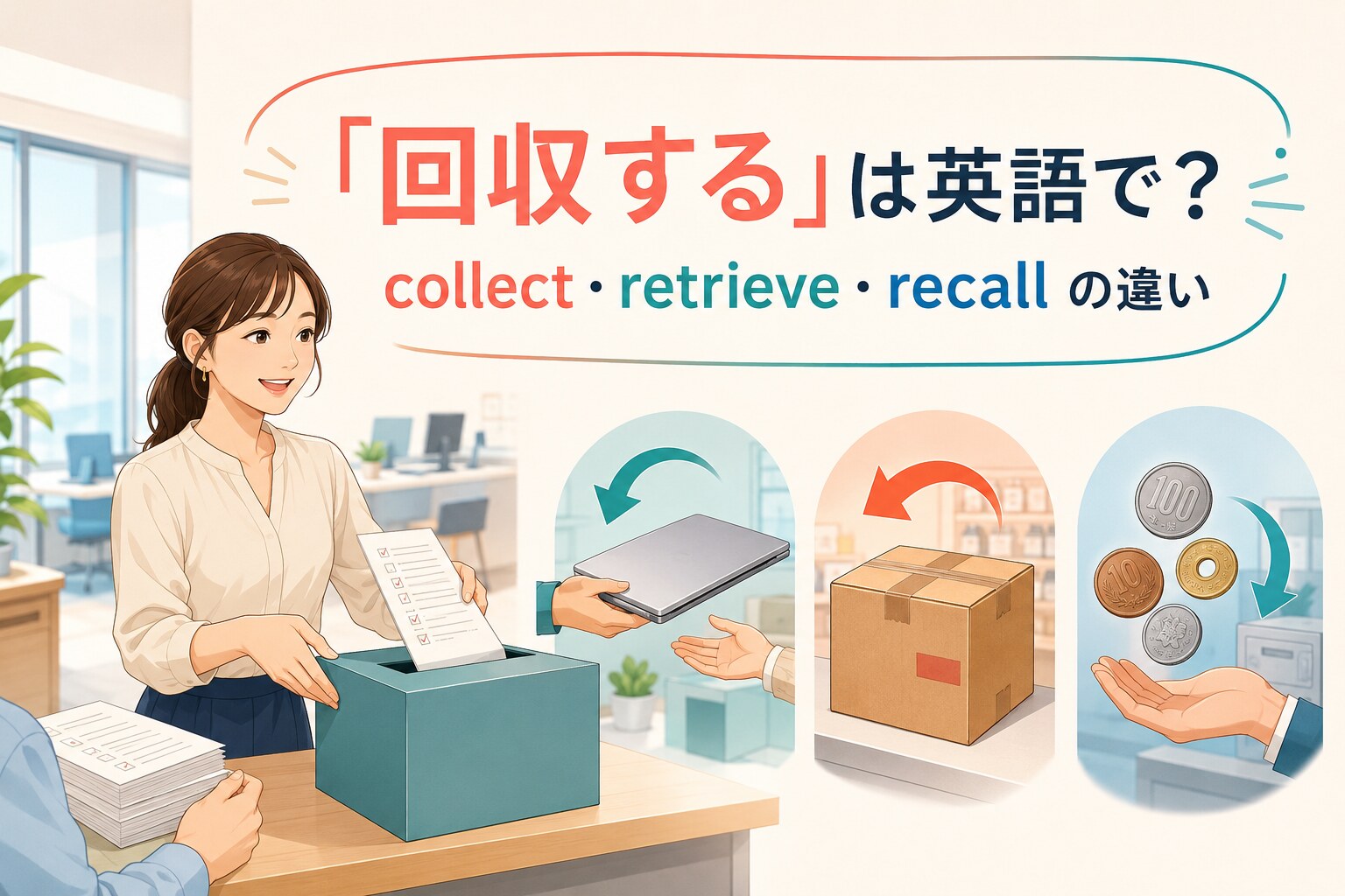 「回収する」は英語で？collect・retrieve・recall・recoverの違い