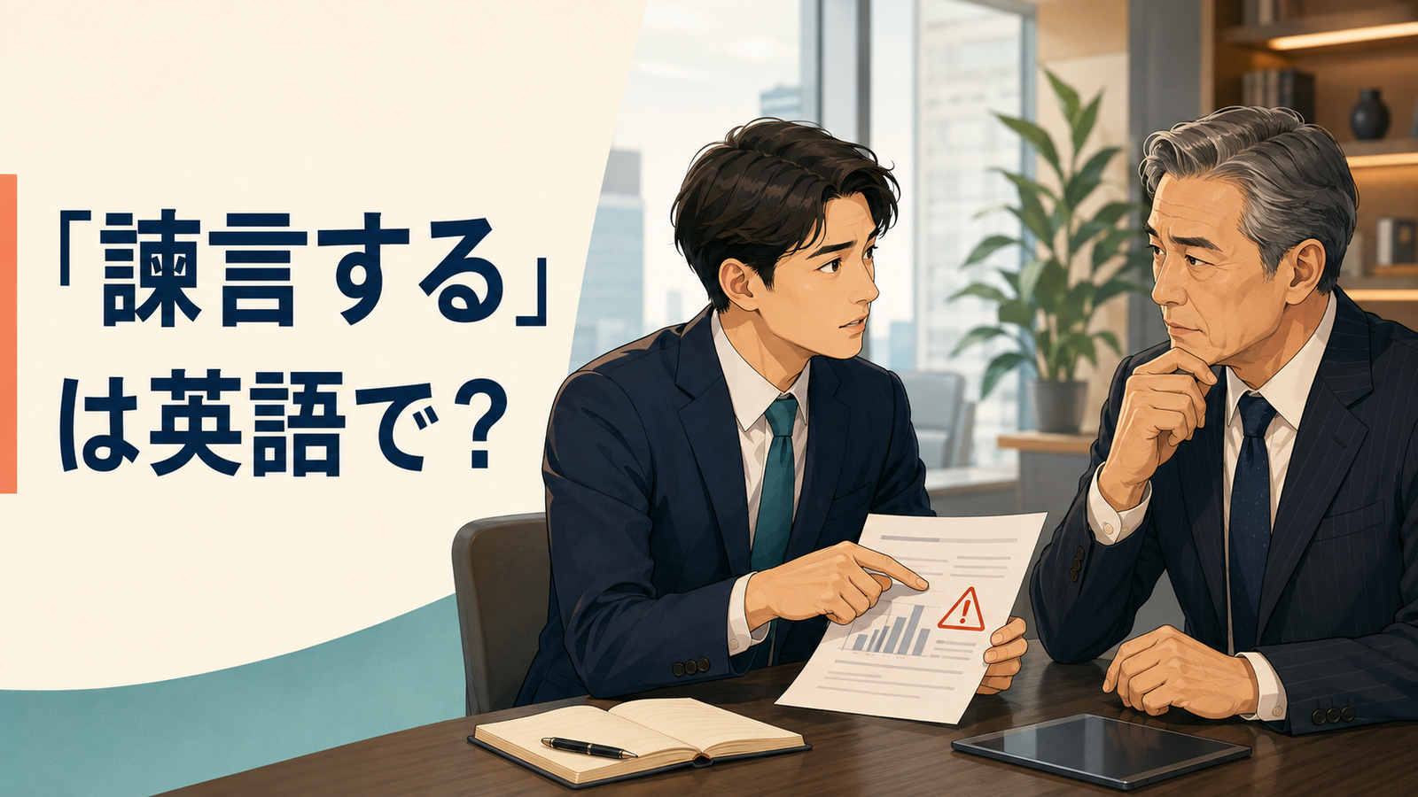 「諫言する」は英語で？部下が上司へリスクを率直に伝える場面