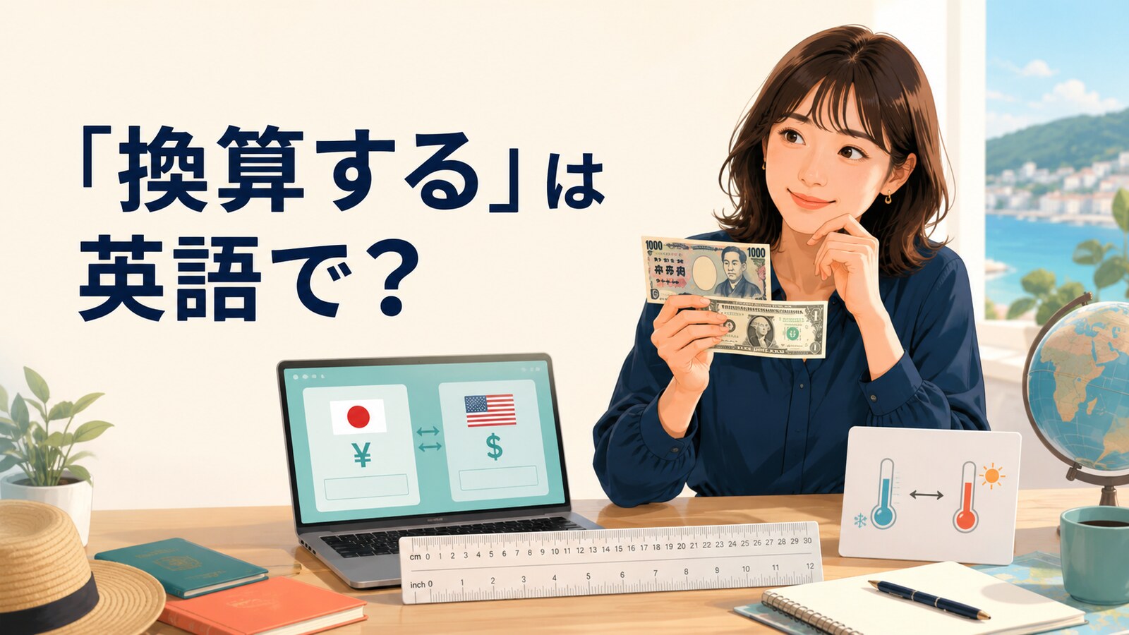 「換算する」は英語で？通貨・長さ・温度を別の基準に変える場面