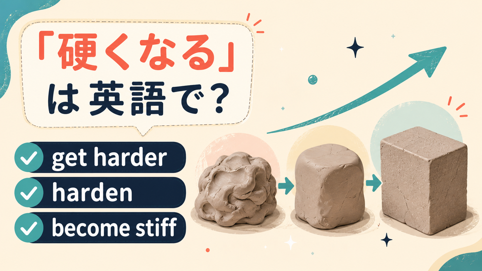 「硬くなる」は英語で？get harder・harden・become stiffの違い
