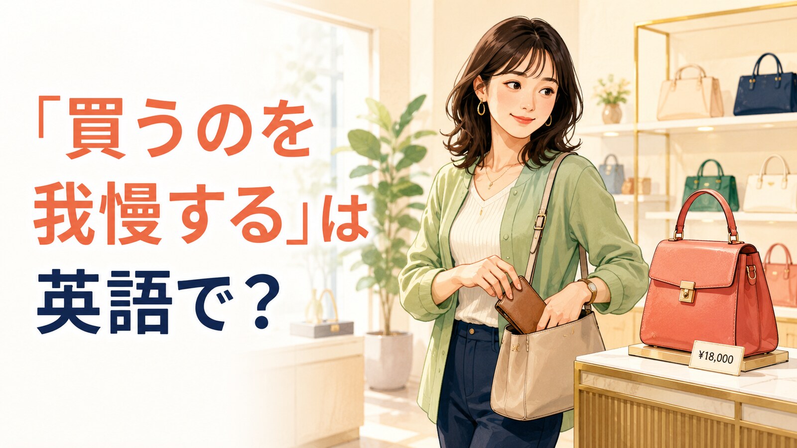 「買うのを我慢する」は英語で？resist the urge・stop myself・decide not toの違い