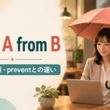keep A from Bの意味・語順・preventとの違いを解説するアイキャッチ画像