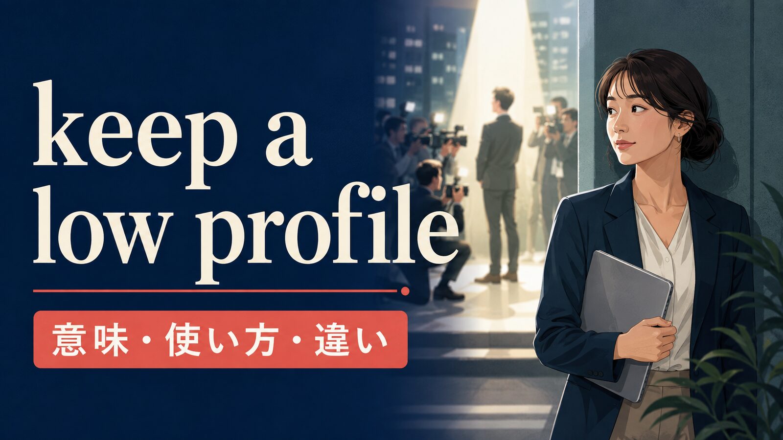 keep a low profileの意味は？「目立たず控える」の使い方とlow-key・lie lowとの違い