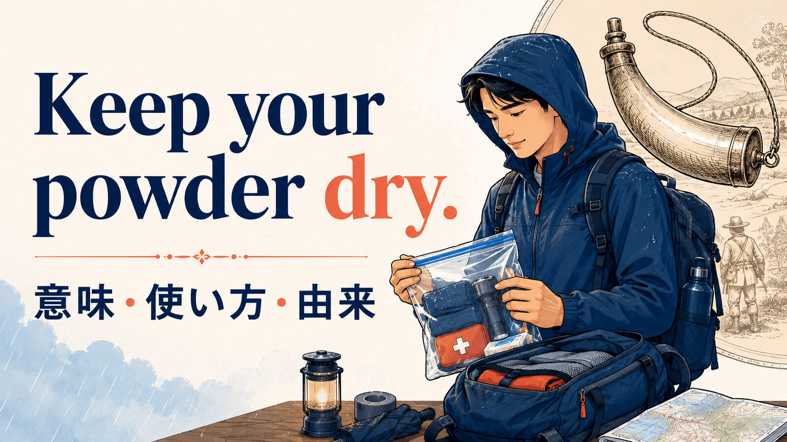 Keep your powder dry.の意味は？「油断せず備える」の使い方と由来