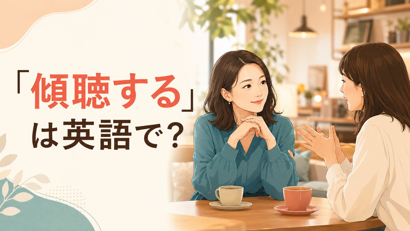 「傾聴する」は英語で？相手の話に耳を傾ける女性