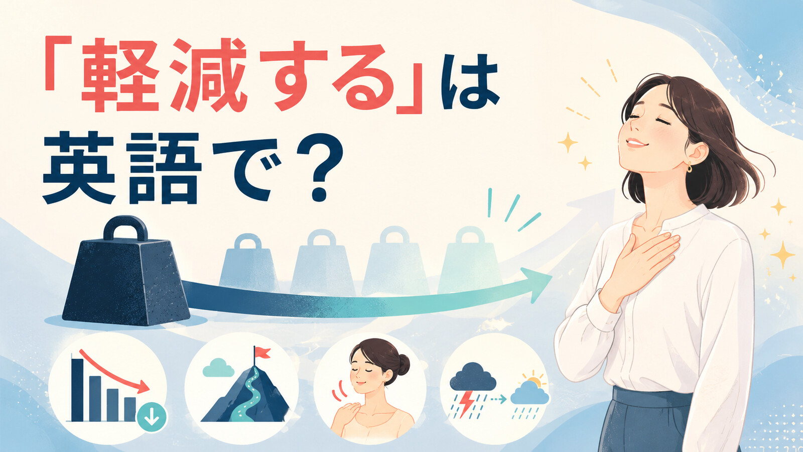 「軽減する」は英語で？reduce・ease・relieve・lessenの違い