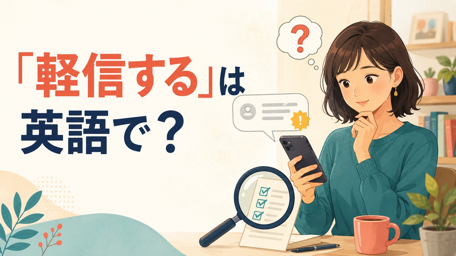 「軽信する」は英語で？believe too easily・take at face valueの違いを学ぶアイキャッチ