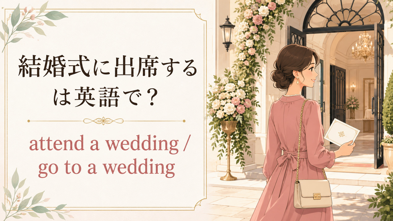 「結婚式に出席する」は英語で？attend a weddingとgo to a wedding