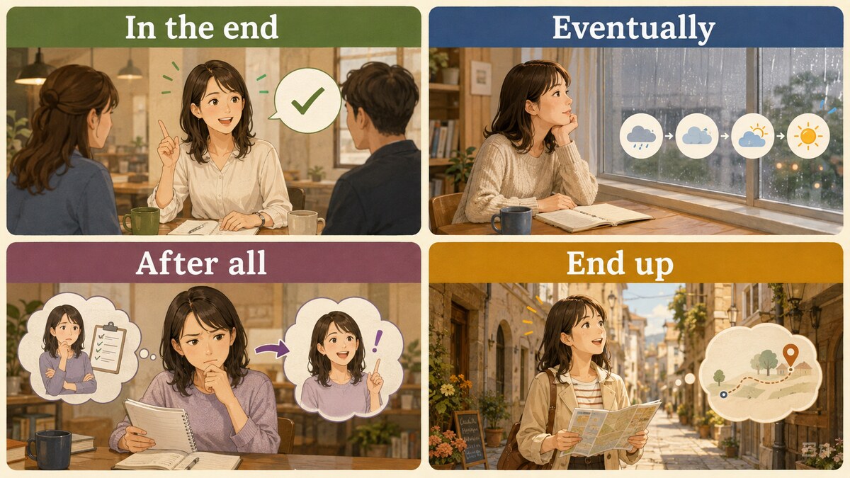 結局を表すIn the end・Eventually・After all・End upの使い分け