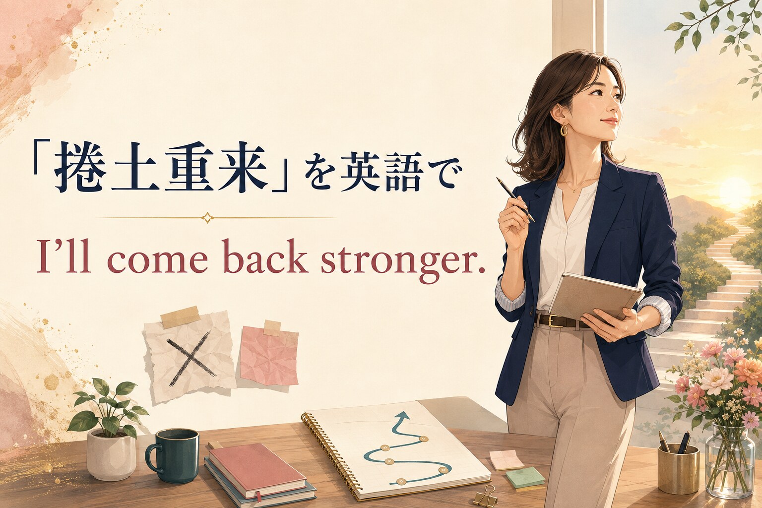 捲土重来を英語で表す I’ll come back stronger. のアイキャッチ
