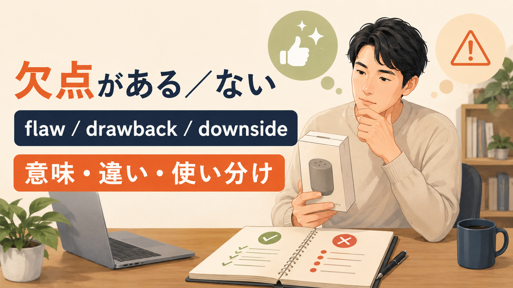 「欠点がある／ない」は英語で？have a flaw・have a drawback・have a downsideの違い