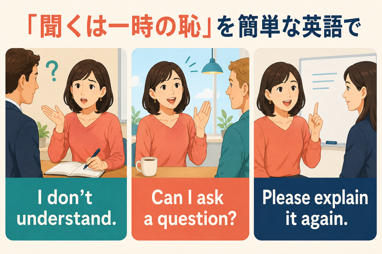 質問するときに使える簡単な英語フレーズ3選