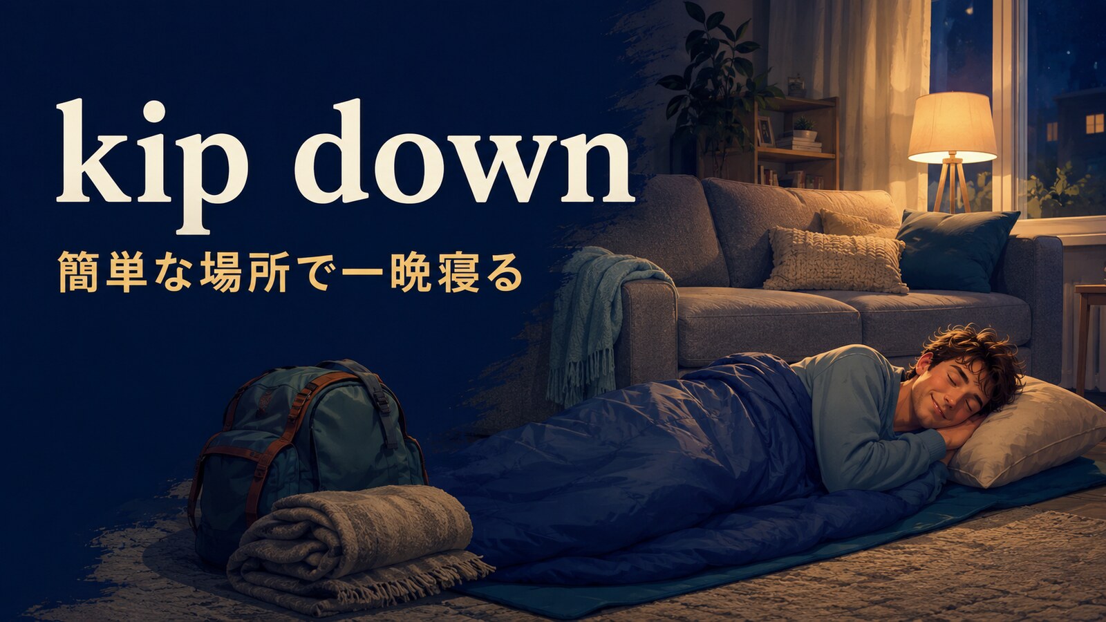 kip downの意味は？英国口語の使い方とstay the night・crashとの違い