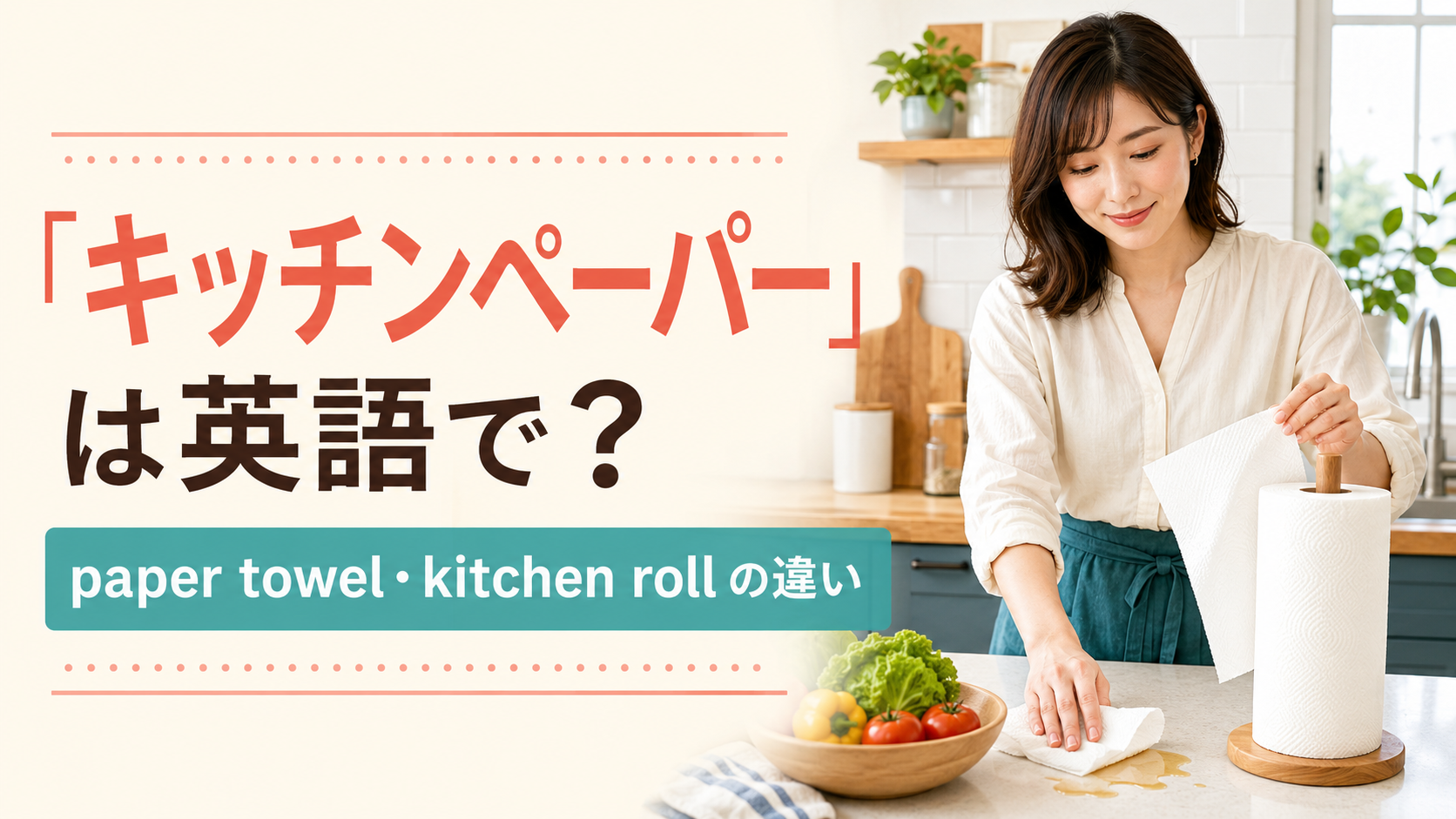 「キッチンペーパー」は英語で？paper towel・kitchen rollの違い