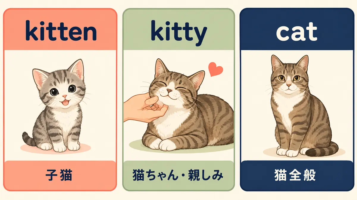 kitten・kitty・catの意味と違い
