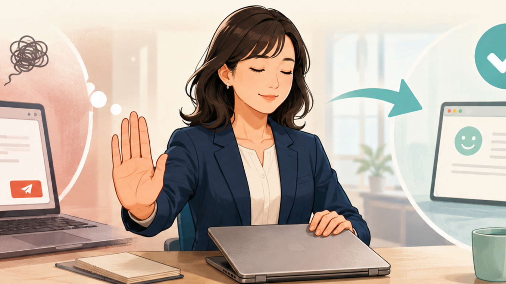 良くない行動を避けて冷静な選択をするknow better than to doのイラスト
