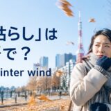 木枯らしは英語でcold winter windと表すことを紹介する冬のアイキャッチ画像