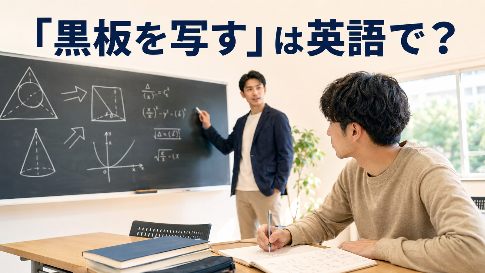 「黒板を写す」は英語で？黒板の内容をノートに書き写す学習者