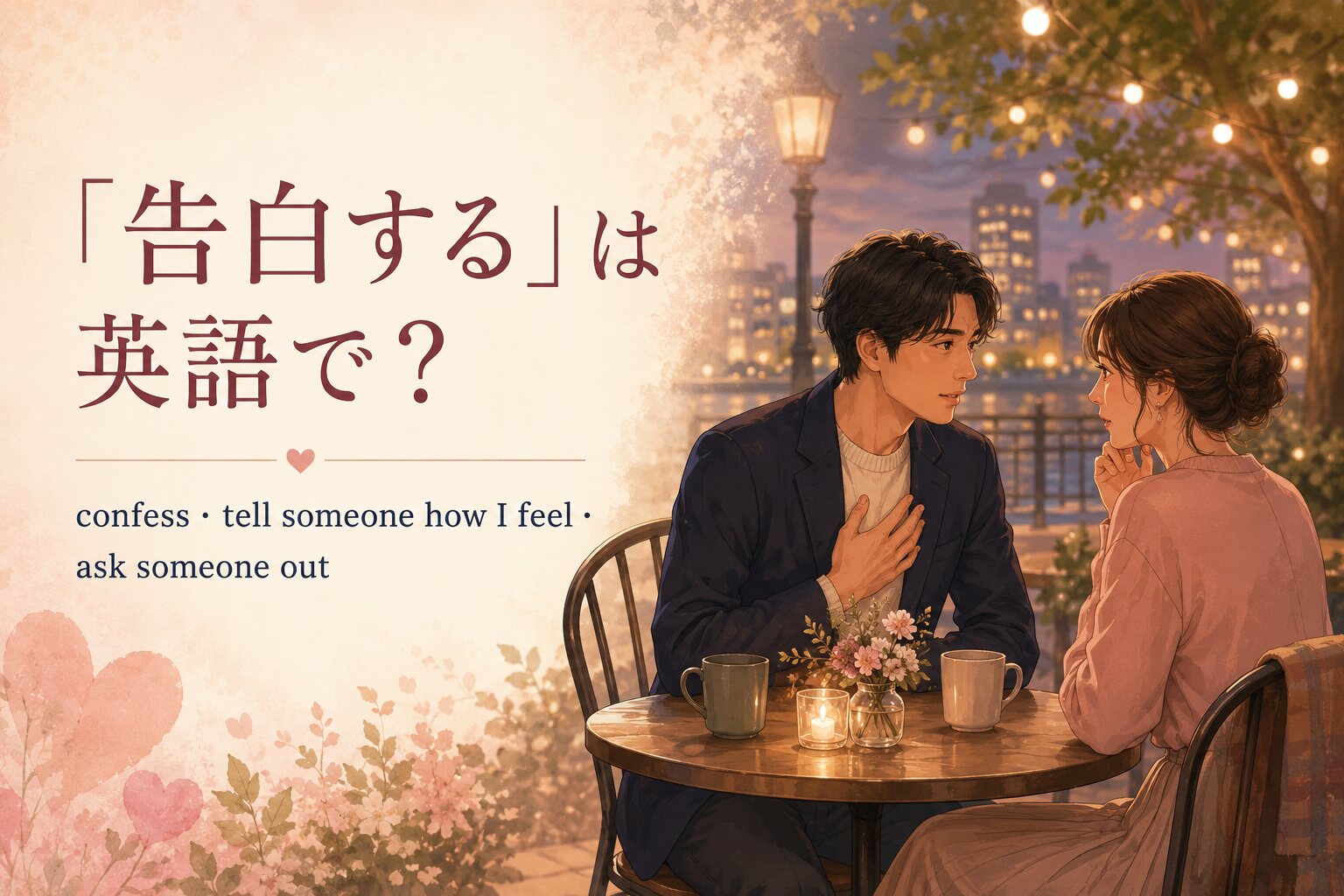 「告白する」は英語で?confess・tell someone how I feel・ask someone out
