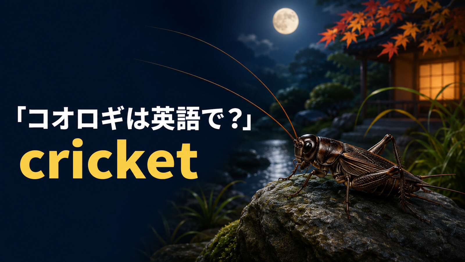 コオロギは英語で？cricketの発音・鳴き声とバッタ、キリギリスとの違い
