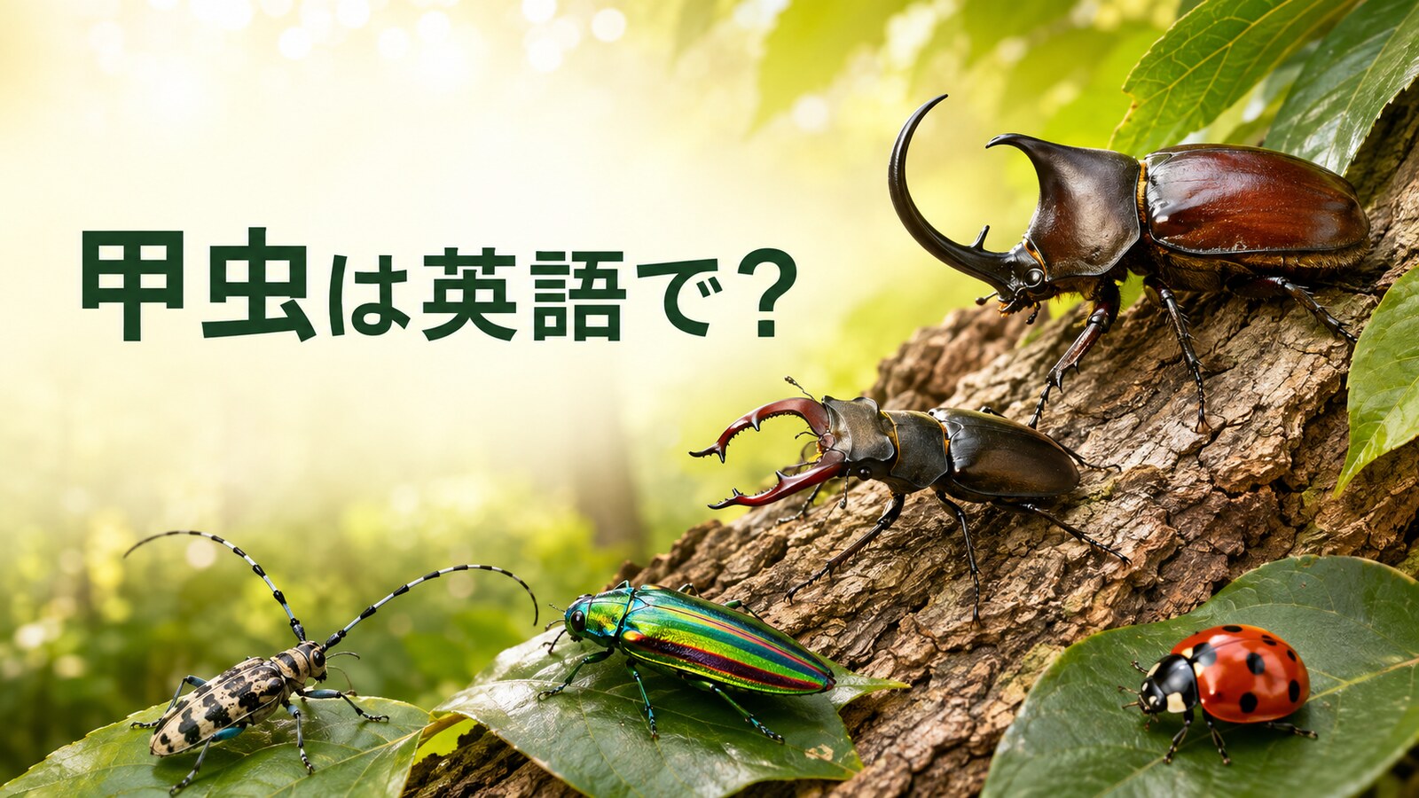 甲虫は英語で?カブトムシ・クワガタ・タマムシなどの英語一覧