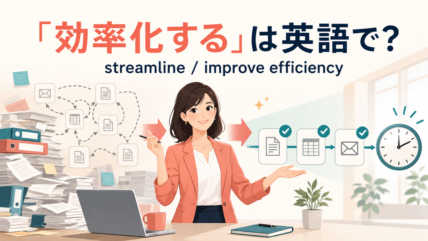 「効率化する」は英語で？ streamline・improve efficiency・make faster and easier