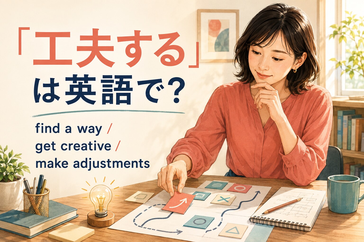 「工夫する」は英語で?find a way・get creative・make adjustmentsの違い