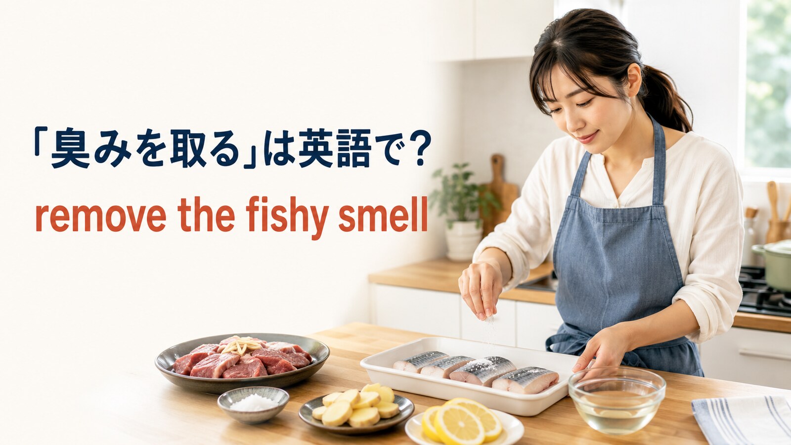 料理で魚や肉の臭みを取る英語表現 remove the fishy smell