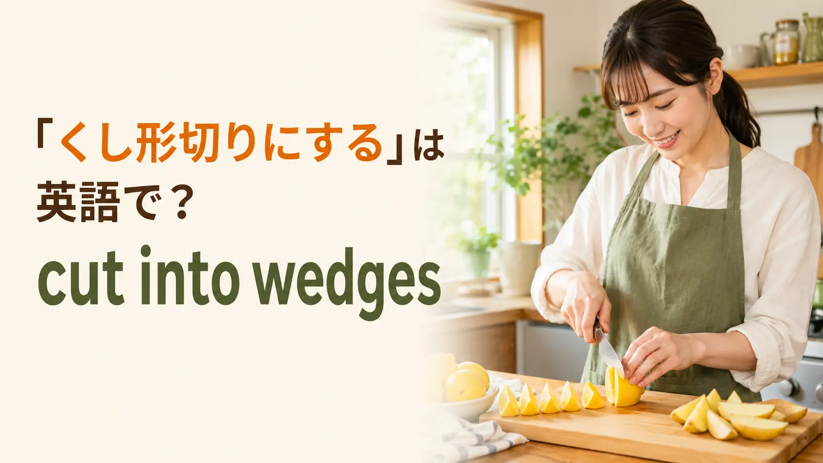 「くし形切りにする」は英語で？cut into wedgesとslice・segmentの違い