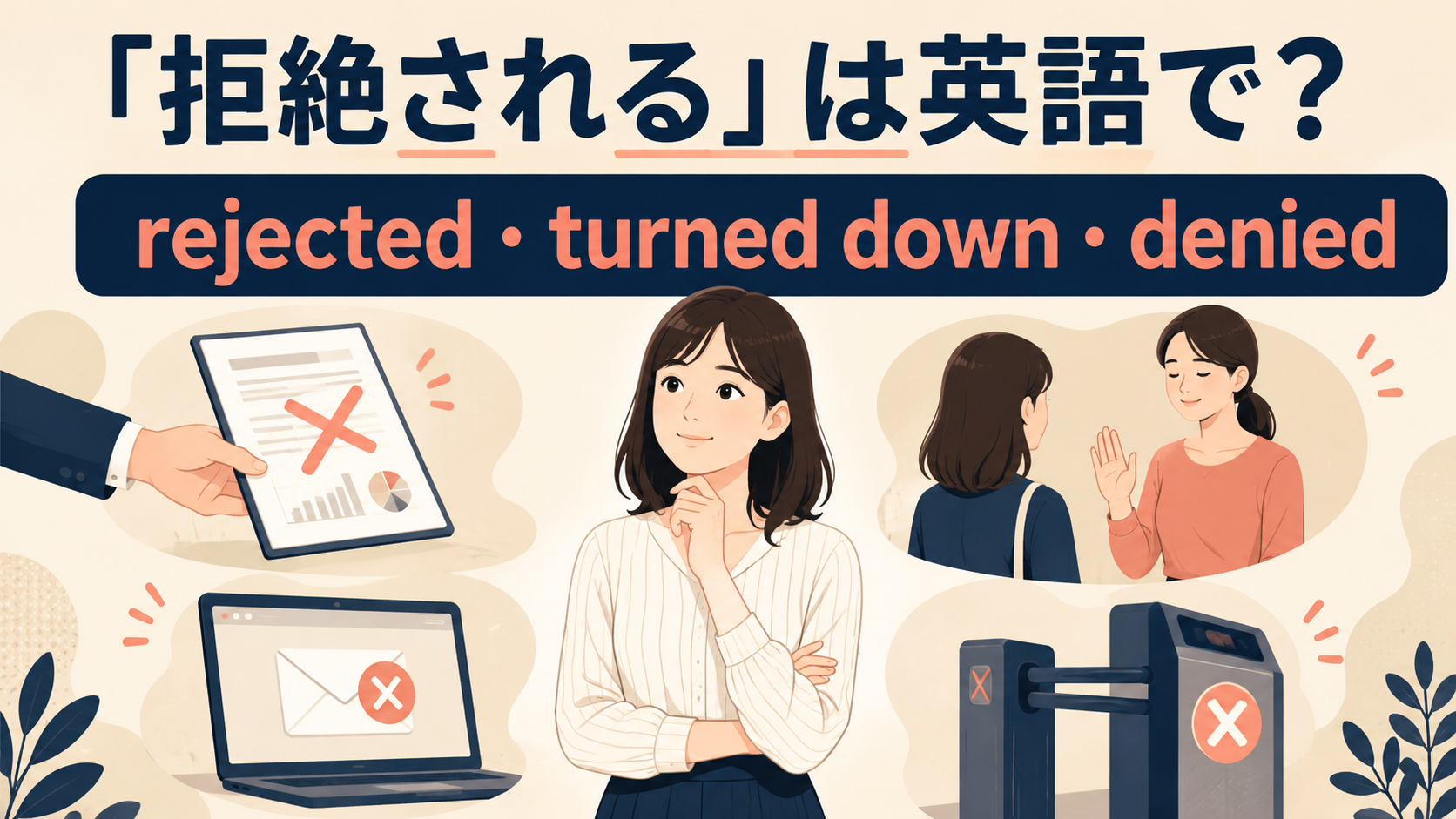 「拒絶される」は英語で?rejected・turned down・deniedの違い