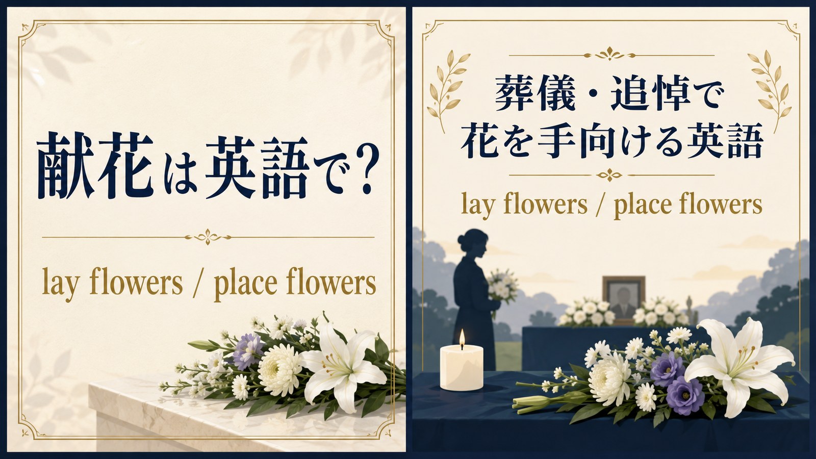 「献花」は英語で？lay flowers / place flowersの意味・使い方・文化差と例文