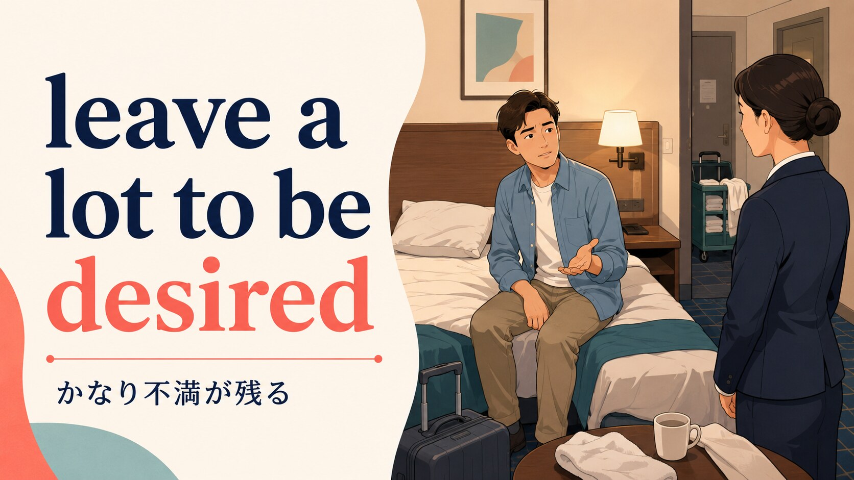 leave a lot to be desiredがかなり不満が残ることを表すイラスト