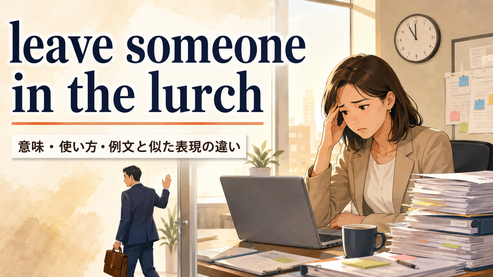 leave someone in the lurchの意味と使い方を解説するアイキャッチ画像