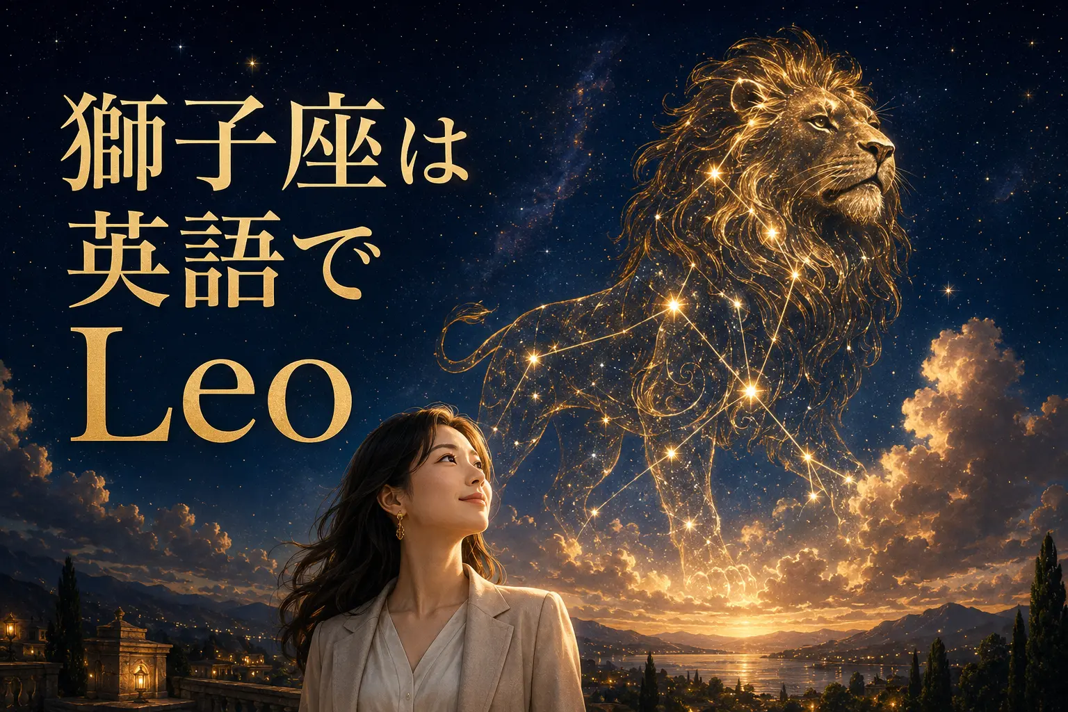 獅子座は英語でLeo|大人女性向け英語学習イラスト