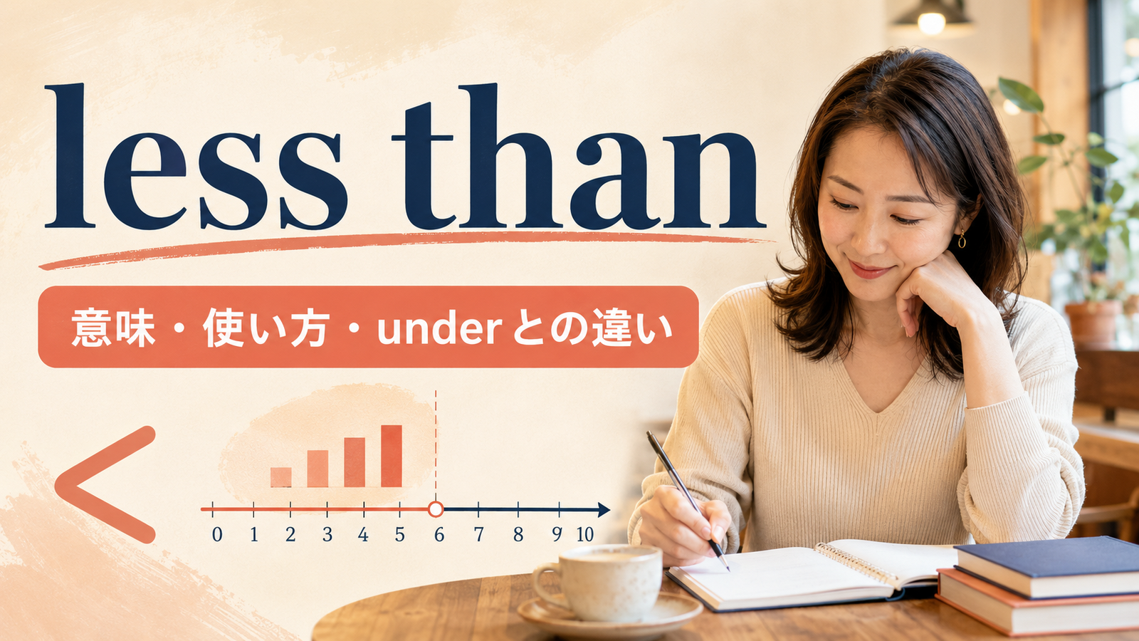 less thanの意味・使い方とunderとの違いを解説するアイキャッチ