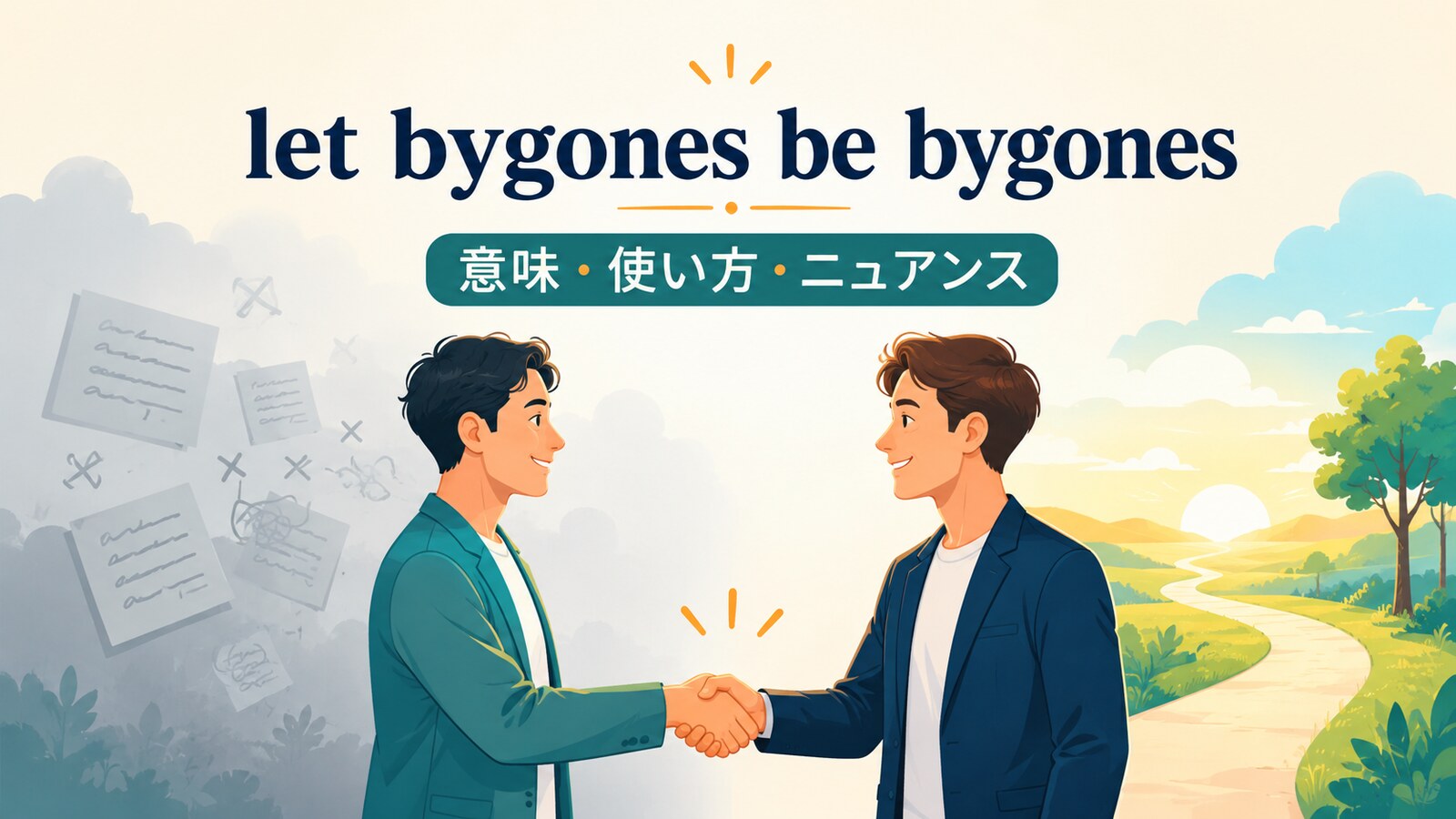 let bygones be bygonesの意味・使い方・ニュアンスを表すアイキャッチ画像