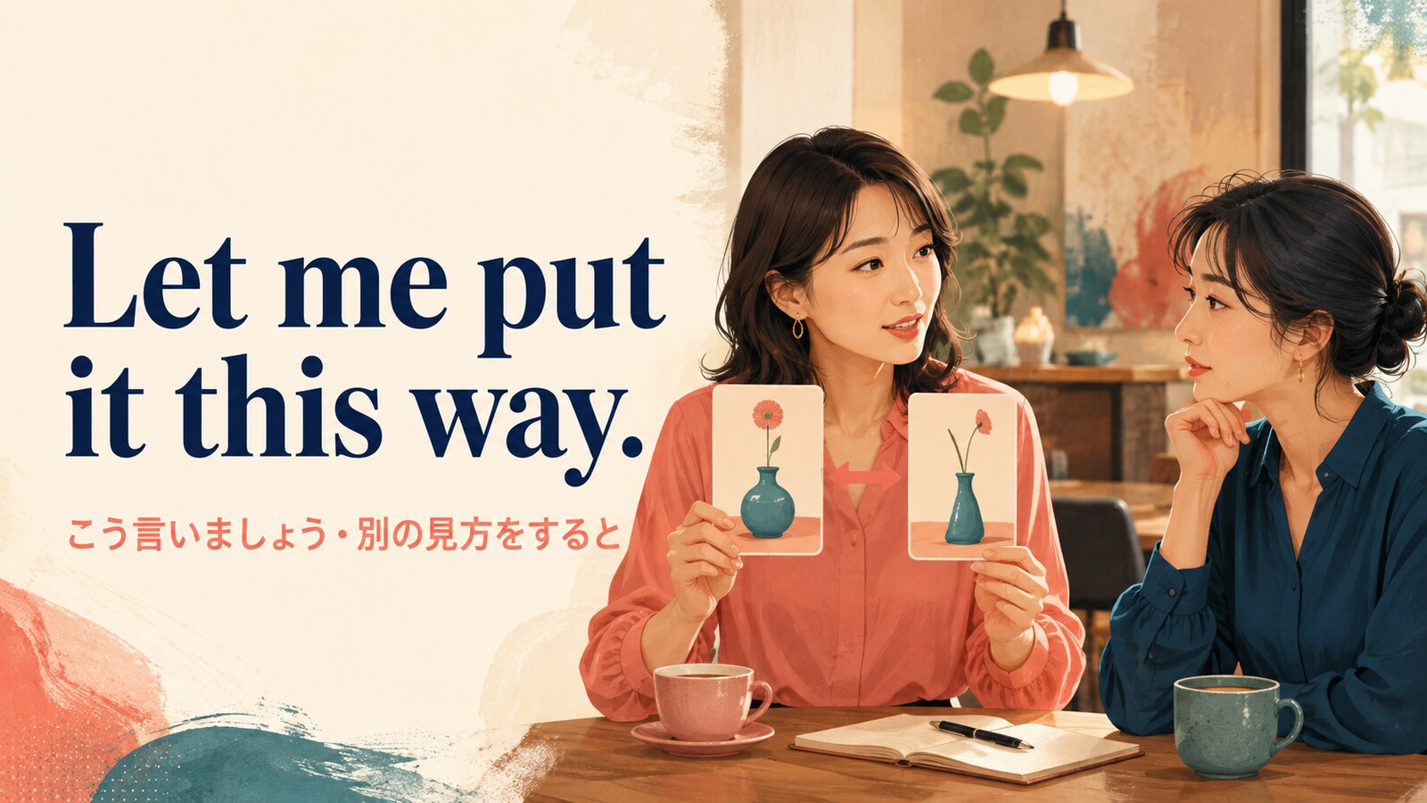 Let me put it this way.の意味「こう言いましょう・別の見方をすると」