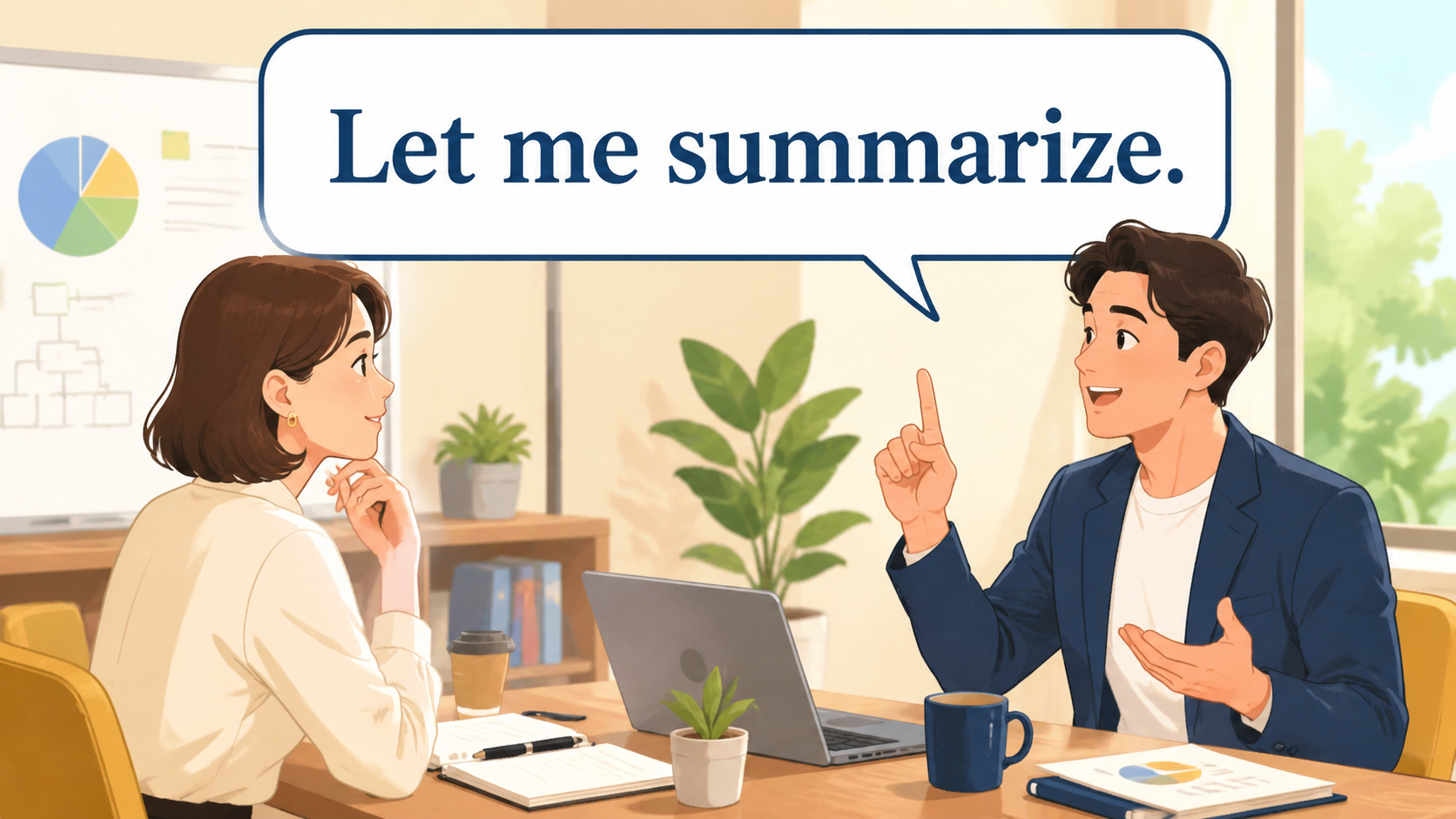 Let me summarize.の意味と使い方