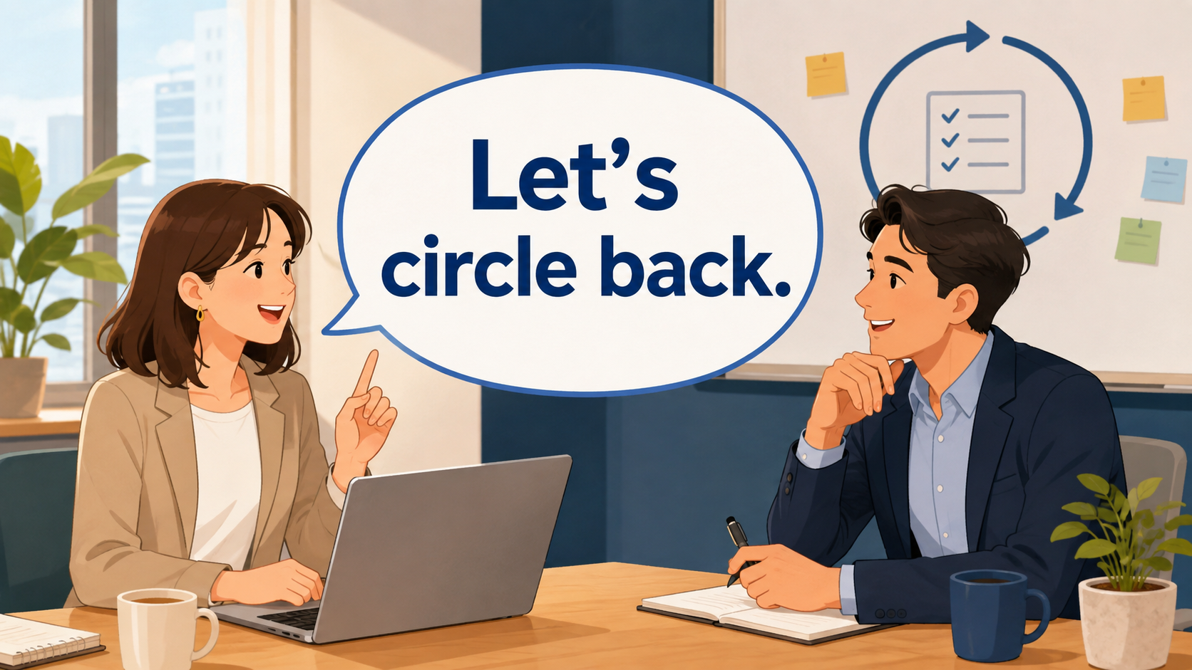 Let's circle back.の意味と使い方