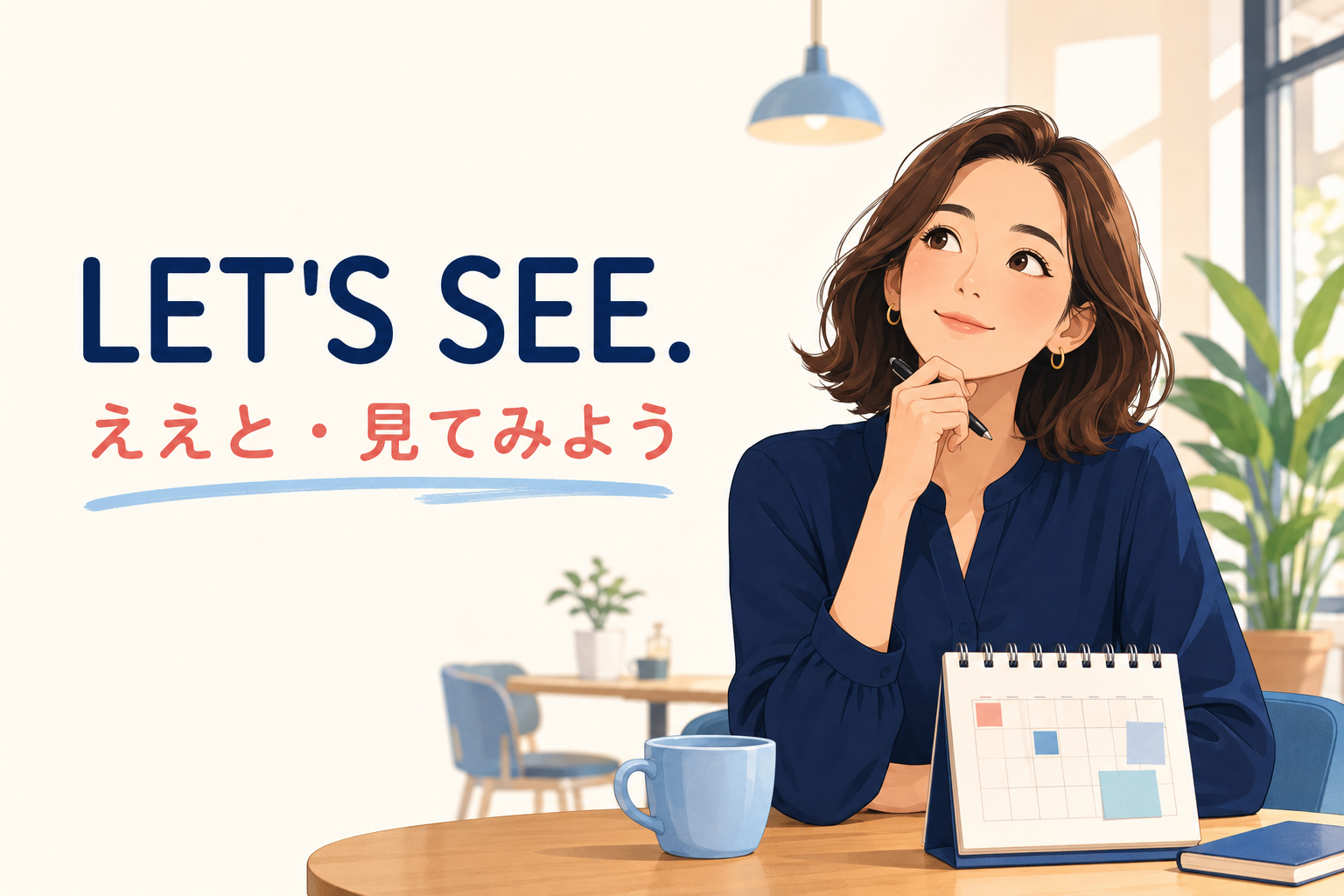 Let's see.(ええと・見てみよう)の意味を解説するアイキャッチ画像