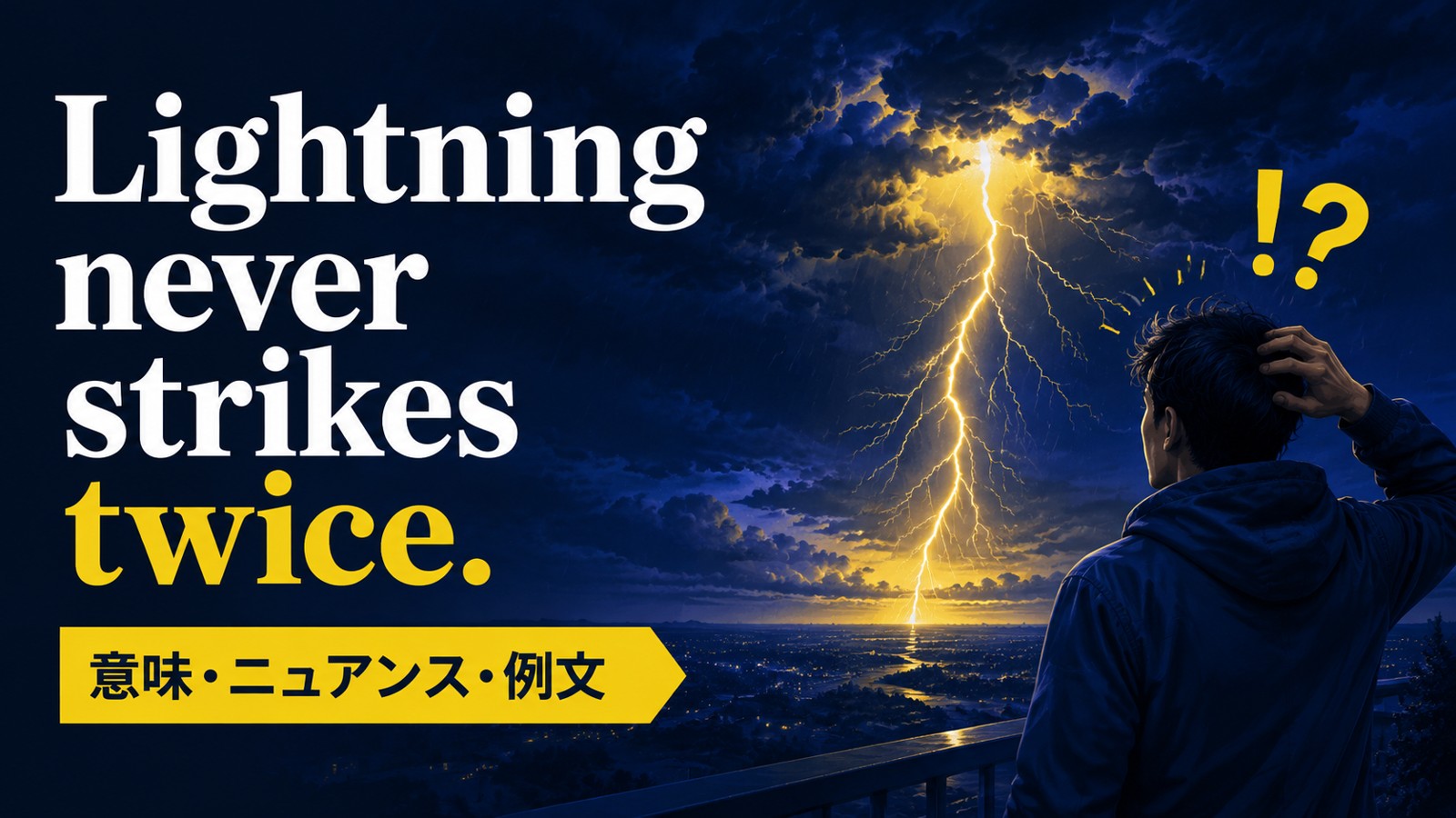 Lightning never strikes twice.の意味は？使い方・ニュアンスと例文