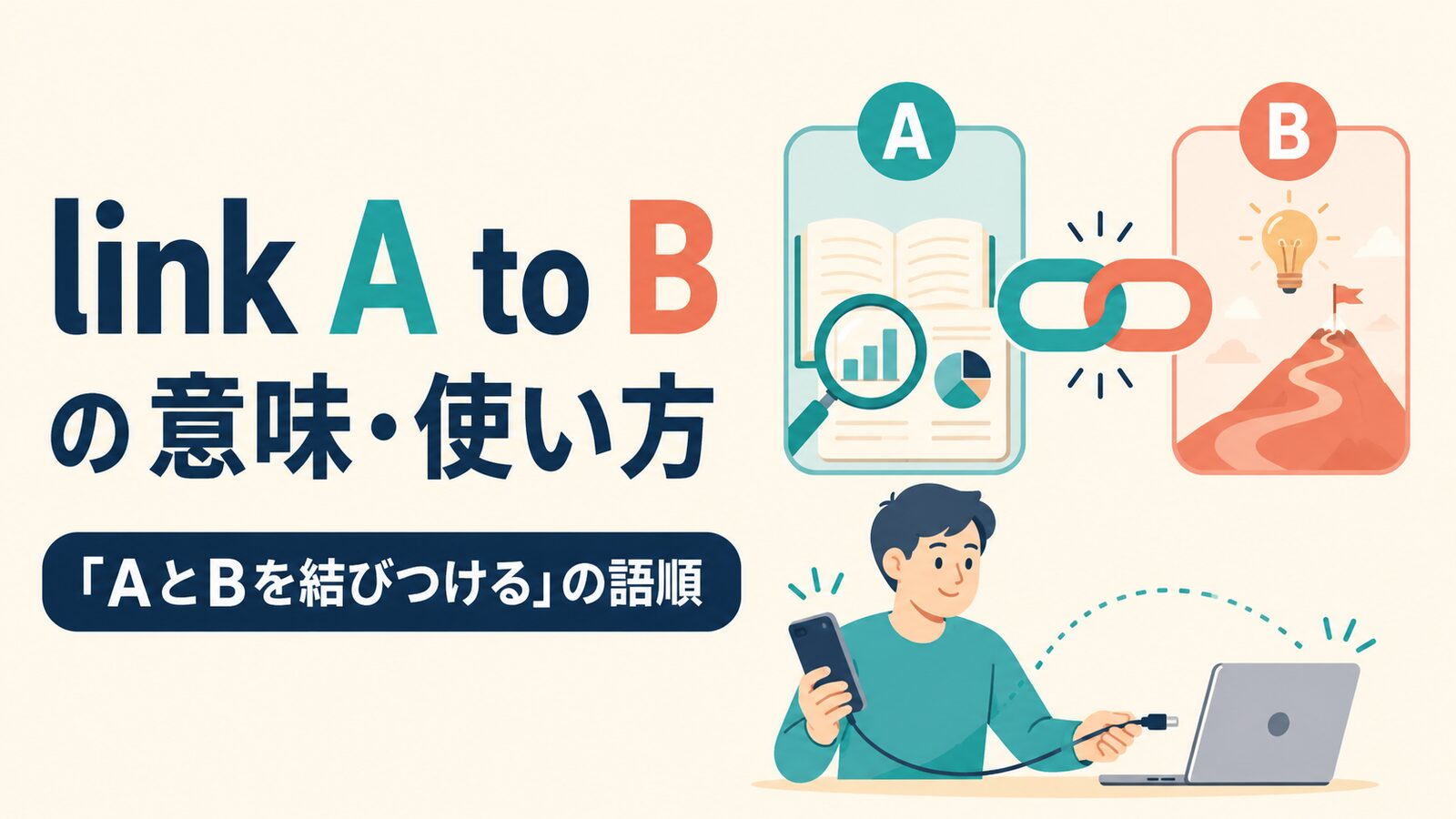 link A to Bの意味は？語順・受け身とlink with・connectとの違い
