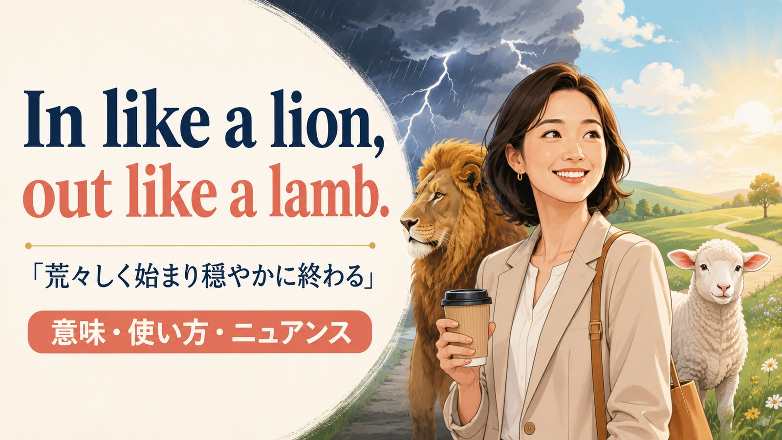 In like a lion, out like a lambの意味・使い方